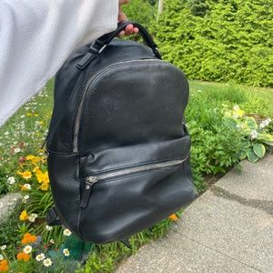 Shinola Black Leather Backpack